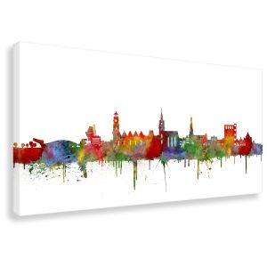 Hannover Leinwand auf Skyline Kunstdruck