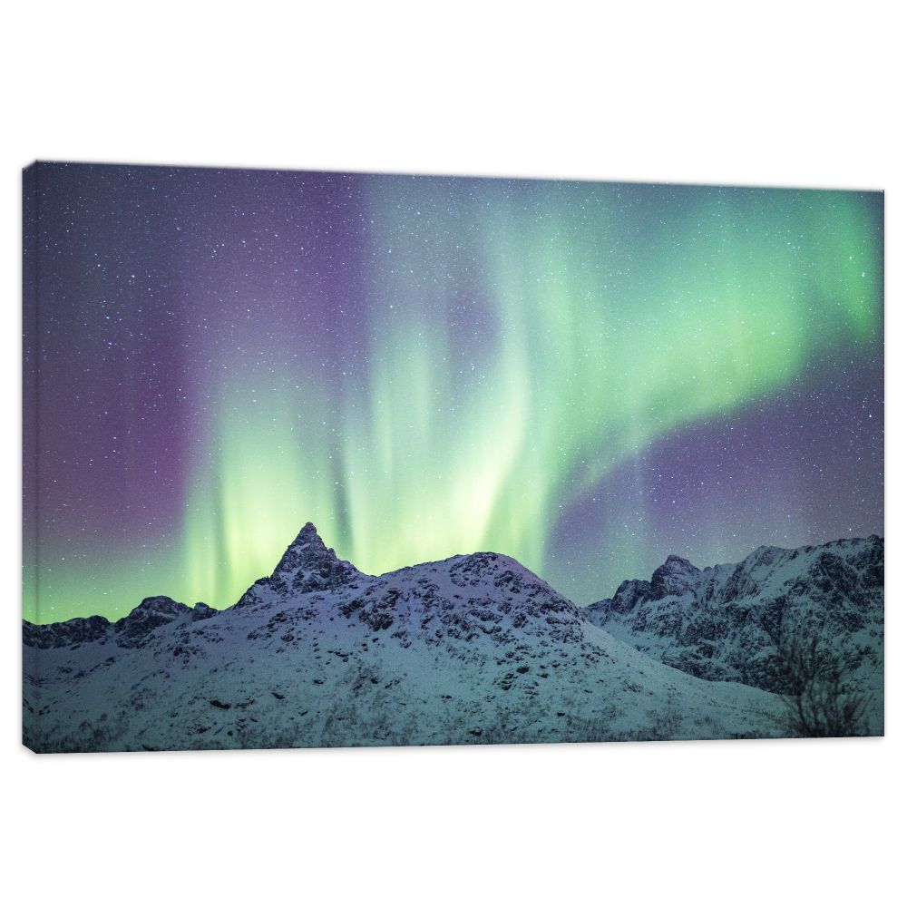 Licht der Berge - Abstrakt Wandbild Polarlicht 